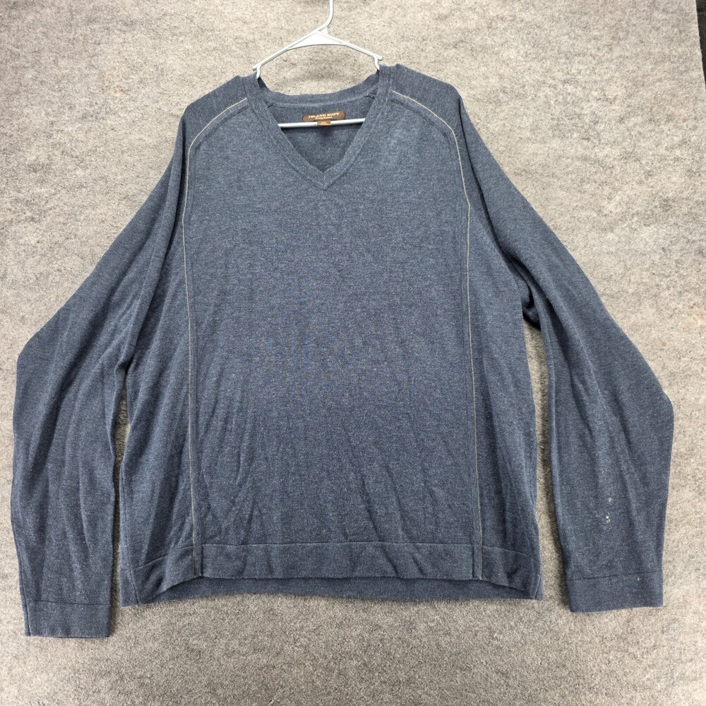 Tommy Bahama Sweater Mens XXL Island Soft Silk Wool Blue